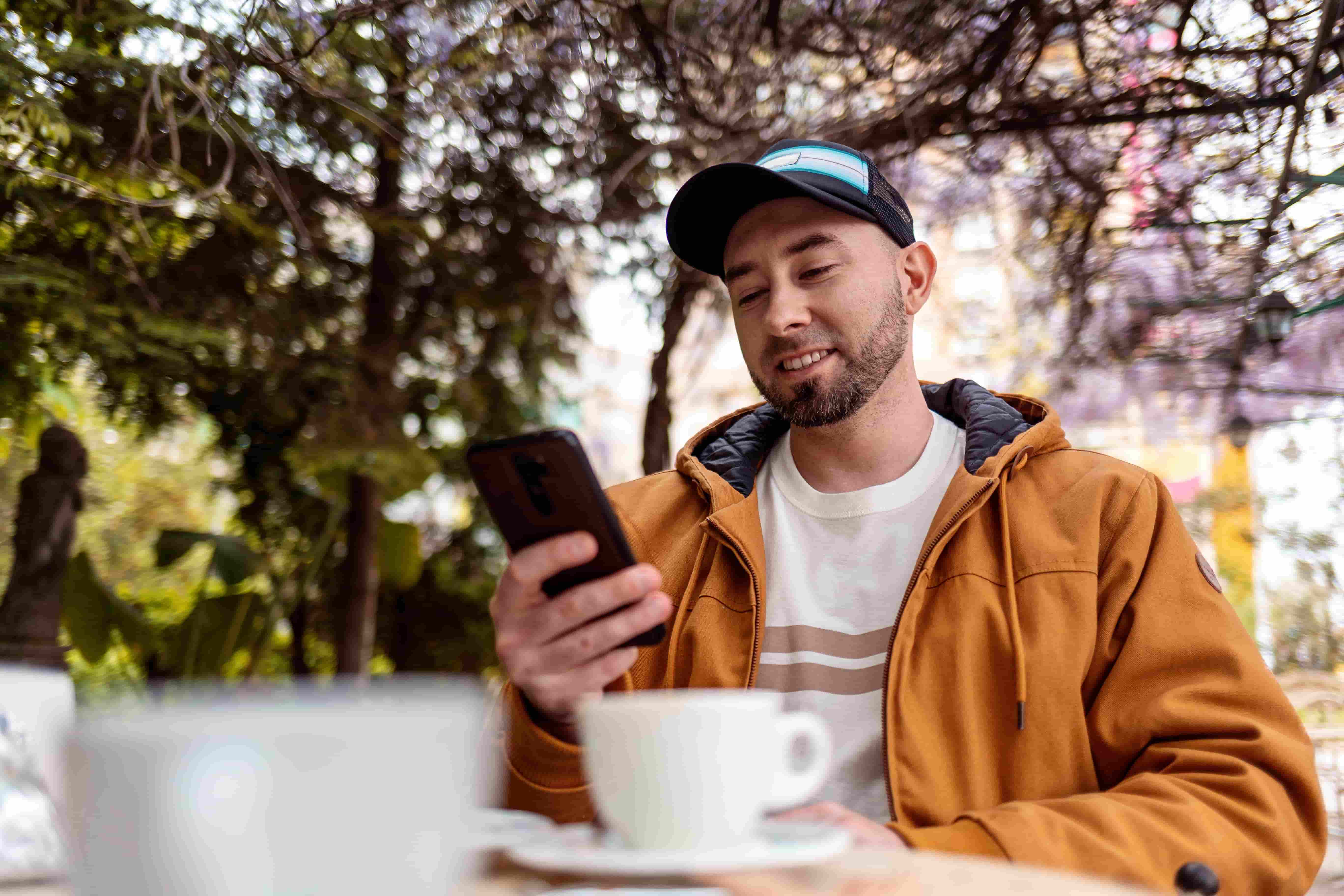 A man using his cellphone